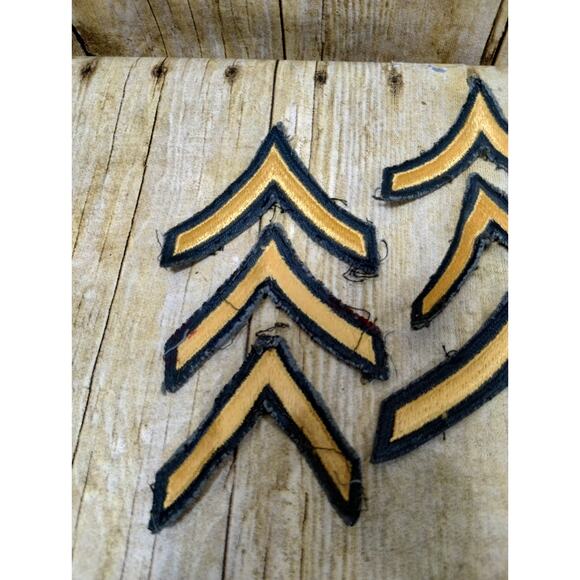 7 Patches Set War US Army PFC Private First Class Rank Stripes Chevron - Picture 3 of 5